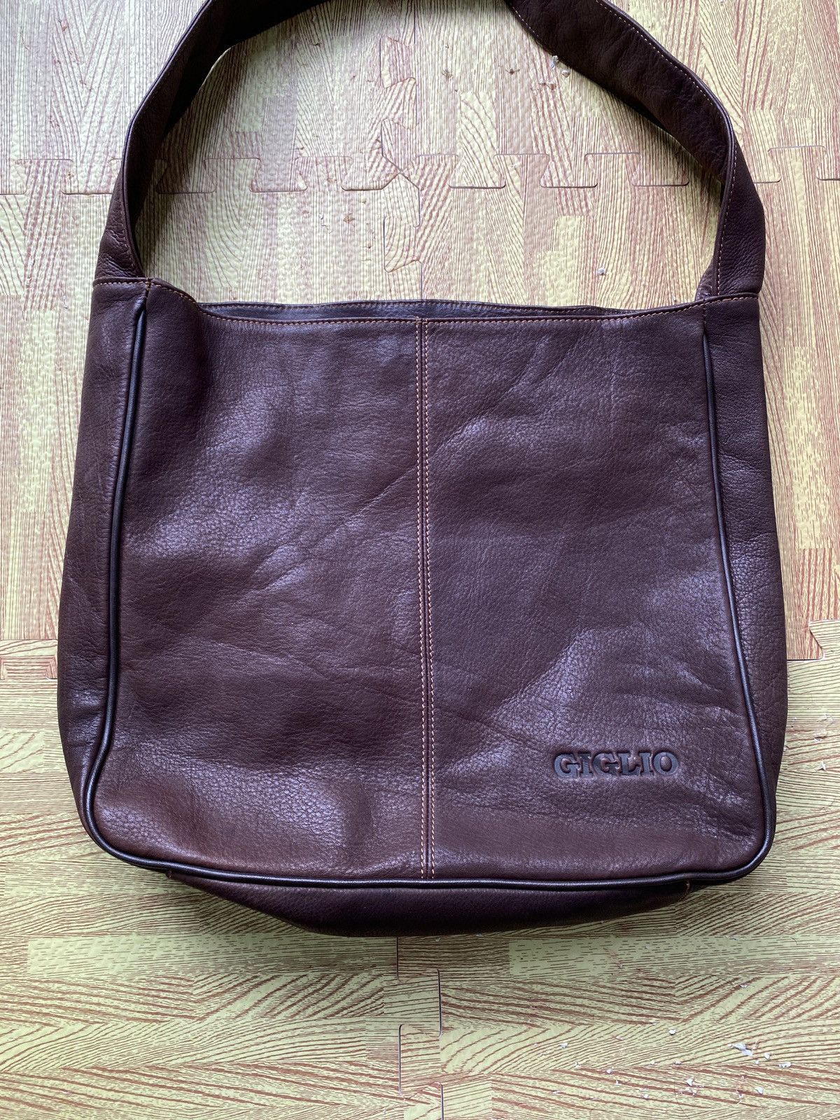 Genuine Leather × Japanese Brand × Leather Vintage Giglo Japan Leather Bag Size ONE SIZE - 5 Thumbnail