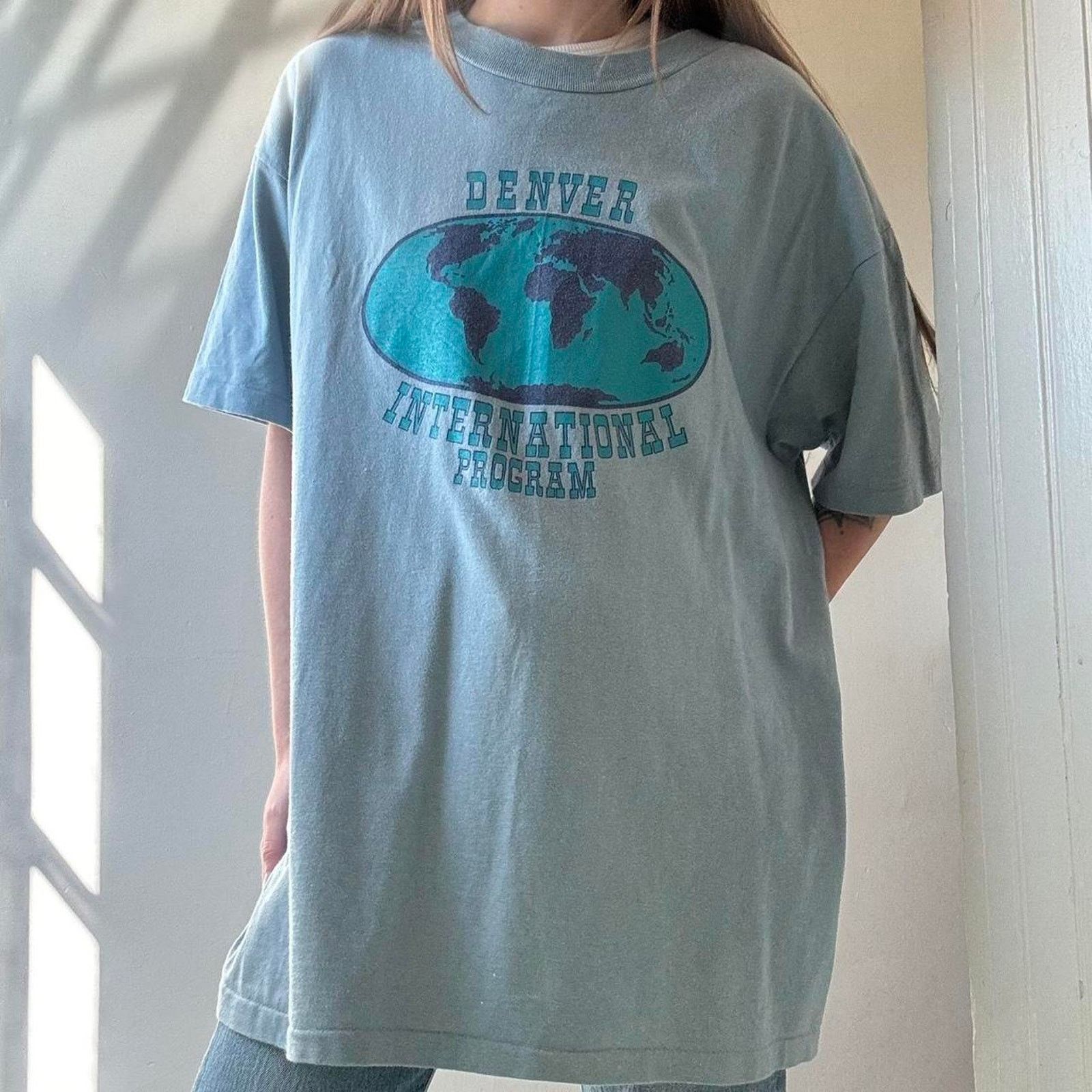 Hanes Vintage Hanes Beefy-T Denver Blue T-Shirt Large Size US L / EU 52-54 / 3 - 1 Thumbnail
