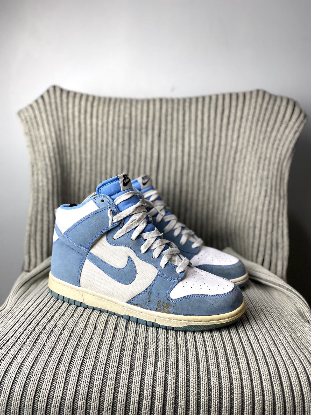 Nike × Vintage Rare! 2009 Vintage Nike Dunk High University Blue Sneakers Size US 8.5 / EU 41-42 - 4 Thumbnail