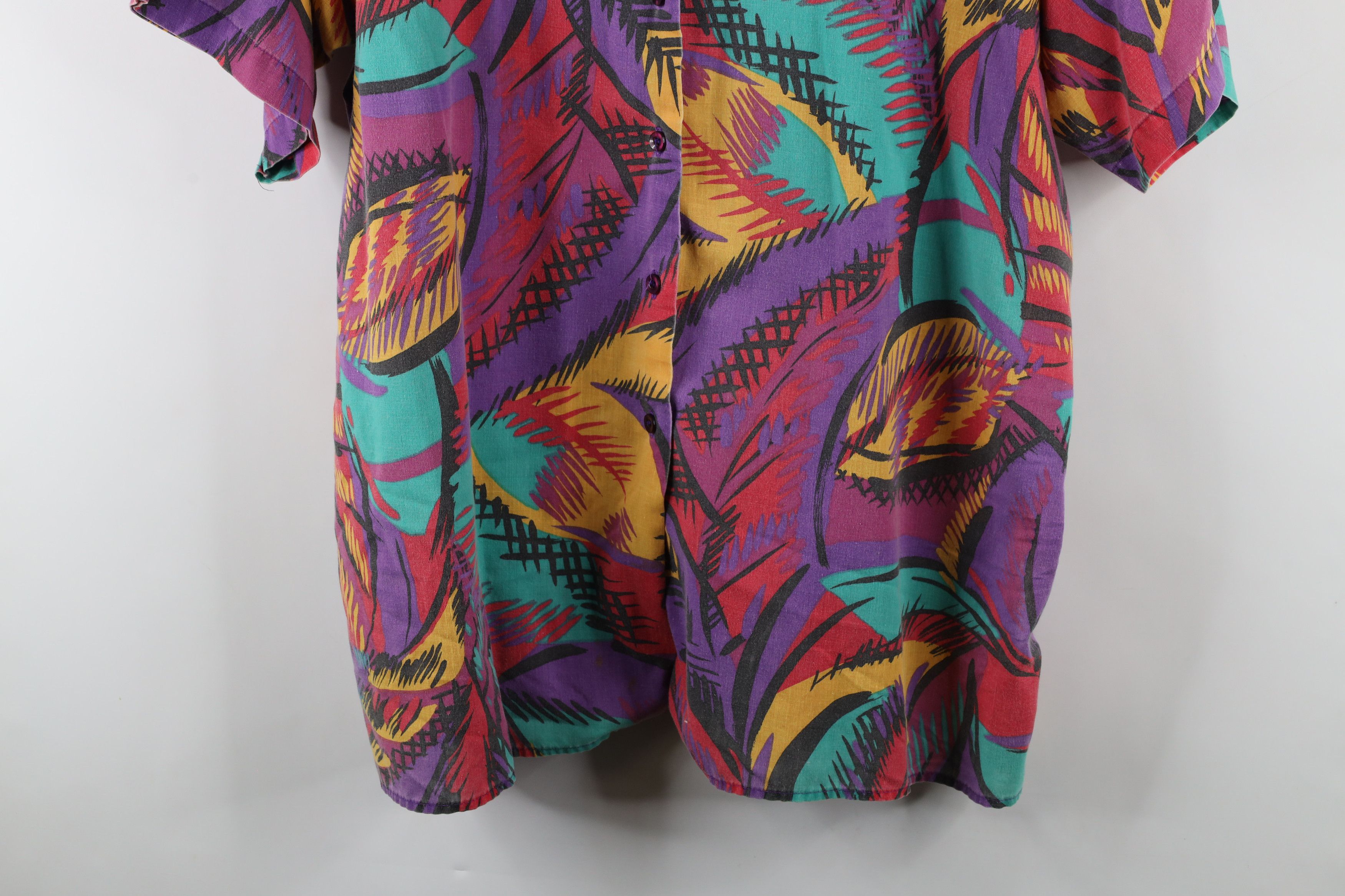 Vintage Vintage 90s Streetwear Abstract Collared Button Shirt USA Size XXL / US 16-18 / IT 52-54 - 3 Thumbnail