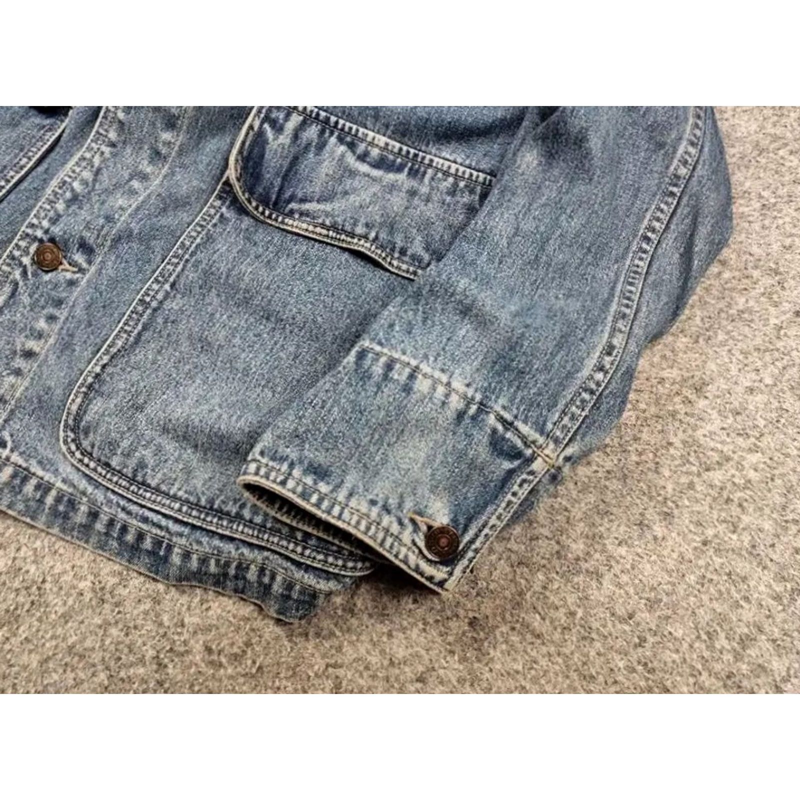 Levi's VINTAGE Levi's Coverall Denim Jacket XL Blue 90s Vintage Style Workwear Mens Jacket Size US 36 / EU 52 - 5 Thumbnail