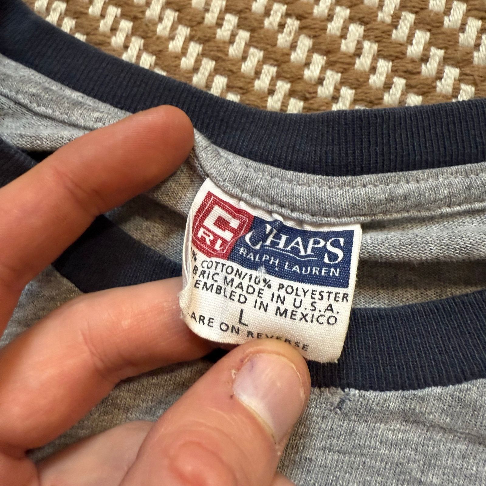 Chaps Vintage 90’s Chaps Ralph Lauren Spell Out Ringer Tee L Size US L / EU 52-54 / 3 - 4 Thumbnail