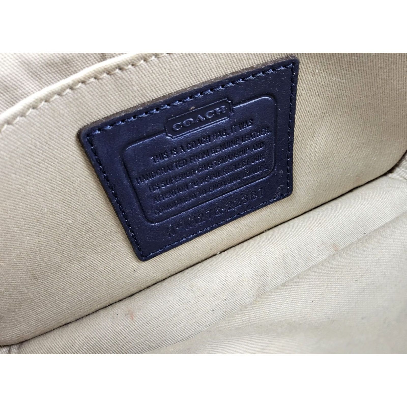 Coach Coach Crossbody Purse Navy Leather Perforated Penny Legacy 22387 Small Size ONE SIZE - 7 Thumbnail