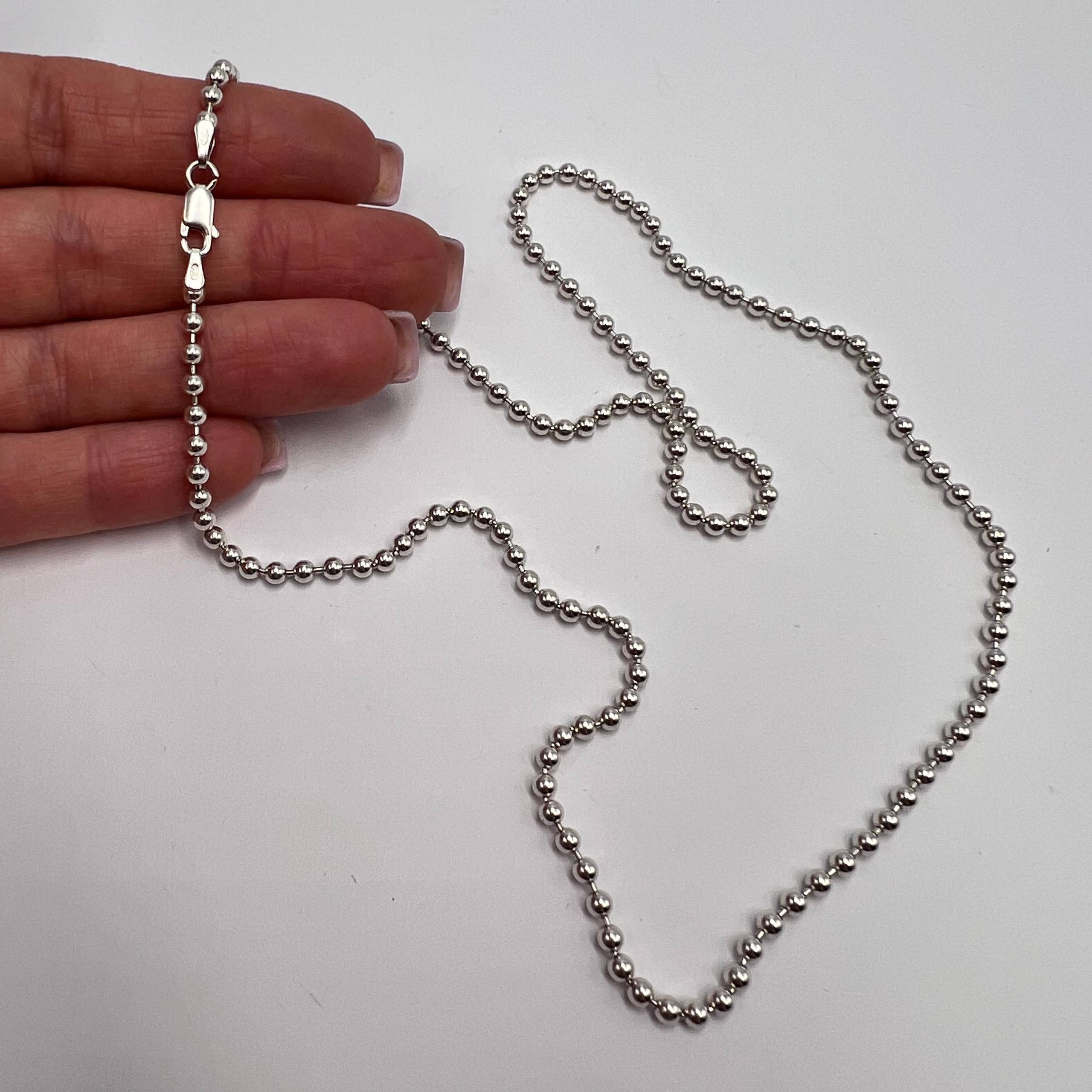 Vintage Vintage Sterling Silver 925 Ball Chain Necklace 58cm 14.2g Size ONE SIZE - 9 Thumbnail