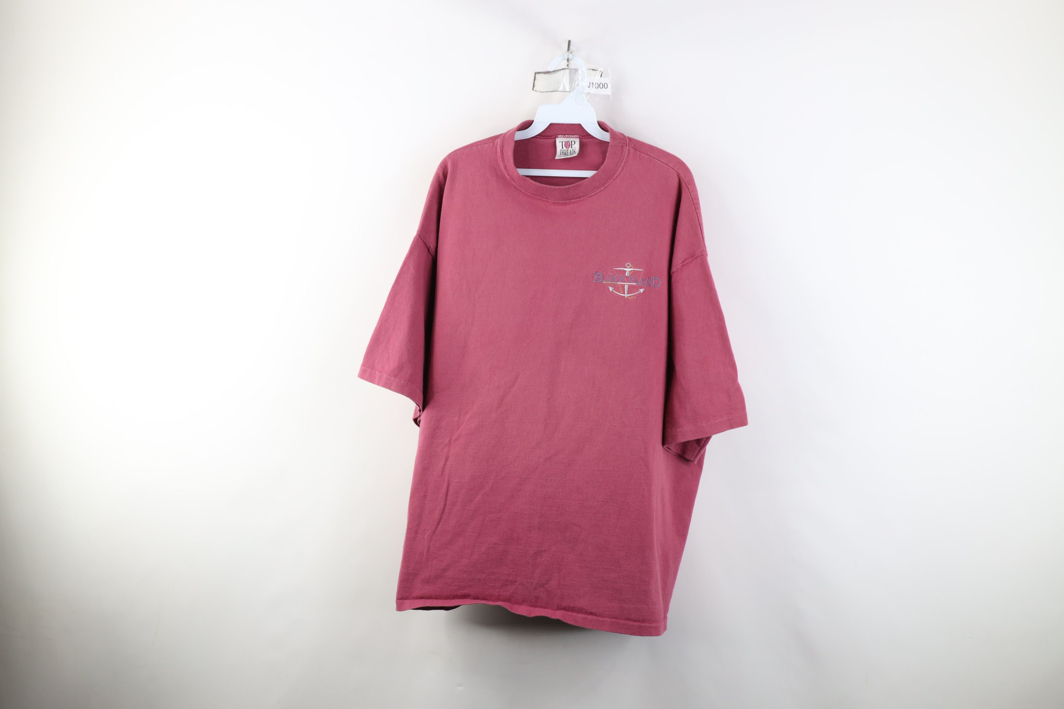 Vintage Vintage 90s Streetwear Heavyweight Block Island T-Shirt USA Size US XL / EU 56 / 4 - 1 Thumbnail