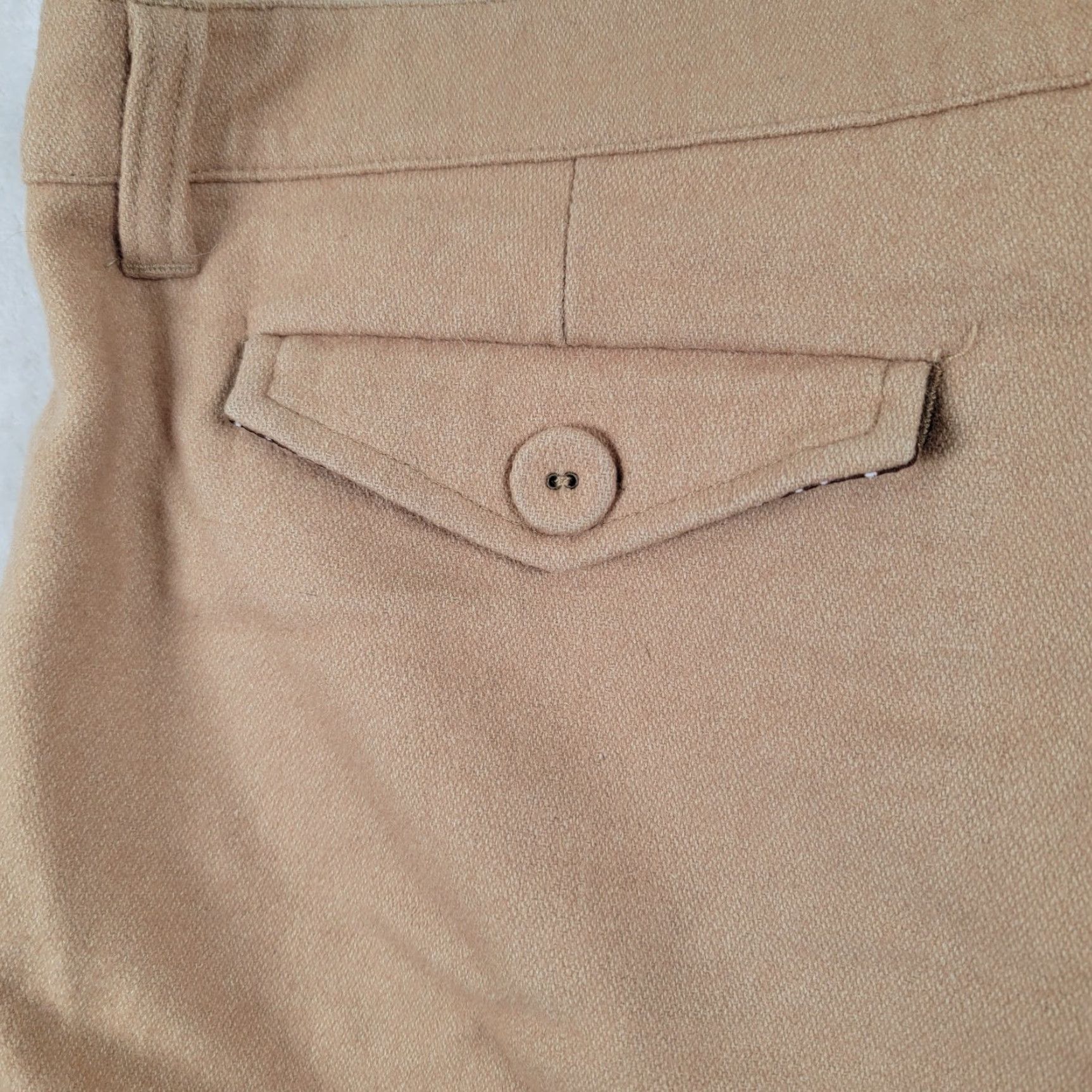 Element Element Beige Wool Blend Shorts Women's Size 7 Mini Short Flat Front Low Rise Casual Travel Summer Machine Washable Womens Size 28" / US 6 / IT 42 - 3 Thumbnail