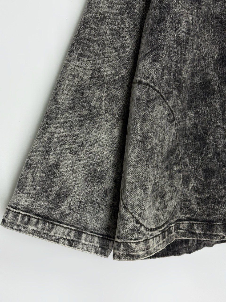 Norma Kamali Norma Kamali Black Acid Washed Denim A-Line Jacket Coat Size L / US 10 / IT 46 - 9 Thumbnail