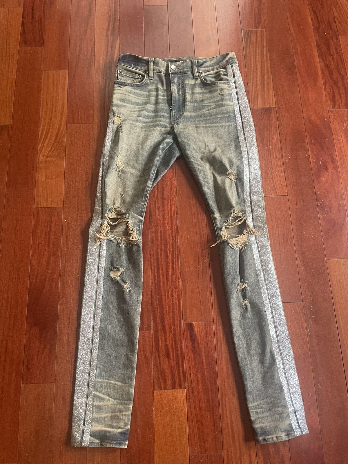 Amiri Amiri Glitter Track Jeans Grailed