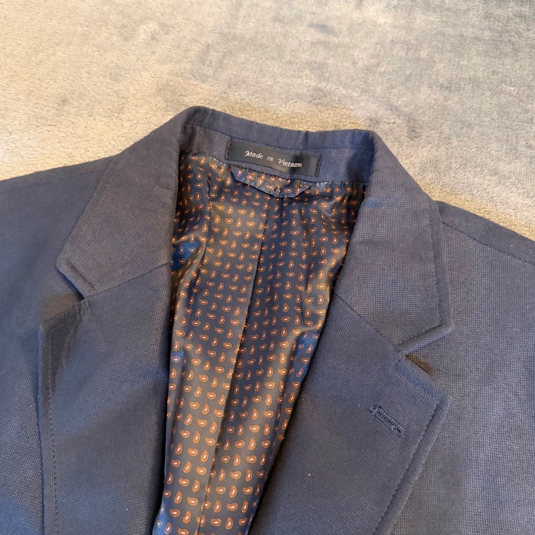 Chaps Chaps Blazer Navy Blue Two-Button Paisley Lined 46R Mens Jacket Coat Regular Blazer Tux Formal Business Pants Optional Size 46R - 2 Thumbnail