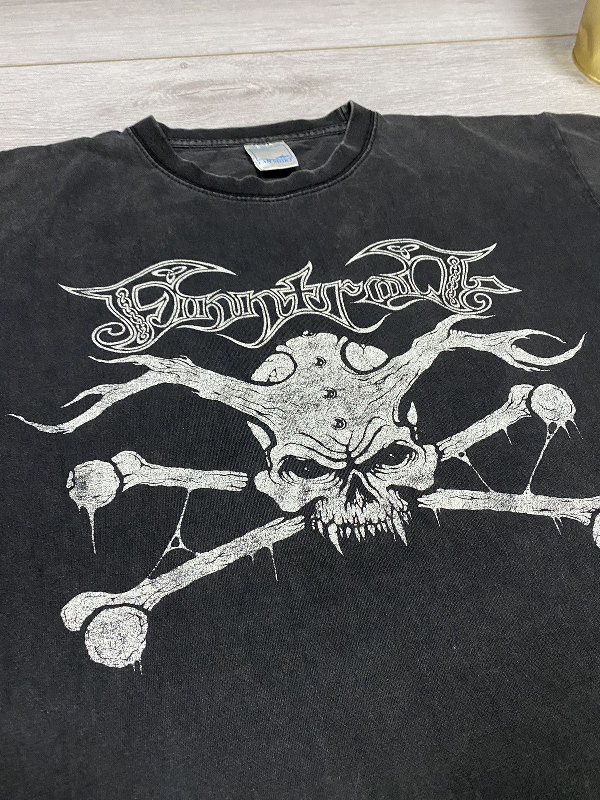 Band Tees FinnTroll 2006 skull ☠️ vintage faded t-shirt made in England Size US L / EU 52-54 / 3 - 4 Thumbnail