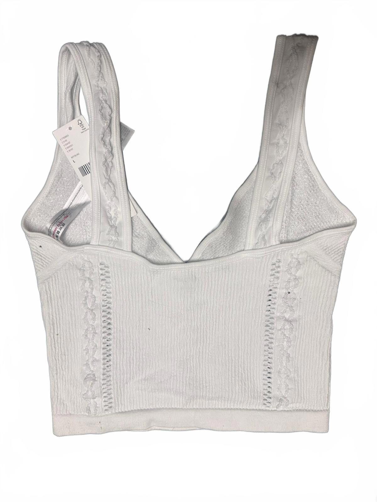 Urban Outfitters Urban Outfitters White Cropped Bralette Size L / US 10 / IT 46 - 3 Thumbnail