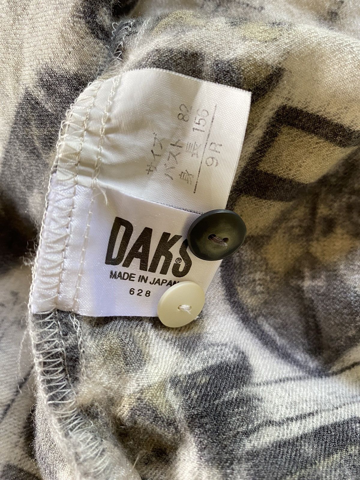 DAKS DAKS Gray Printed Wool Shirt Size L / US 10 / IT 46 - 4 Thumbnail