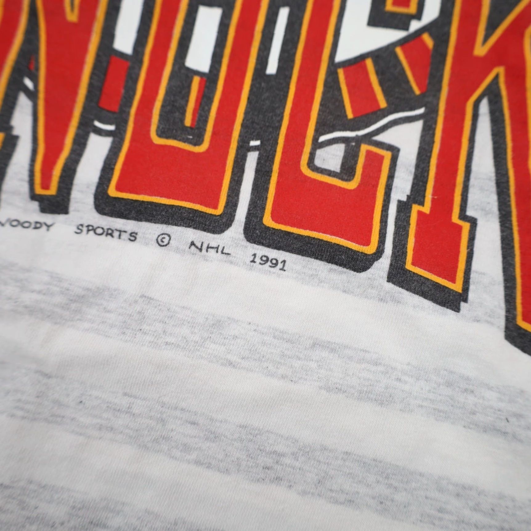 NHL VINTAGE Woody Sports Vancouver Canucks Hockey Graphic T Shirt Mens Large Gray 90s NHL Size US L / EU 52-54 / 3 - 4 Thumbnail