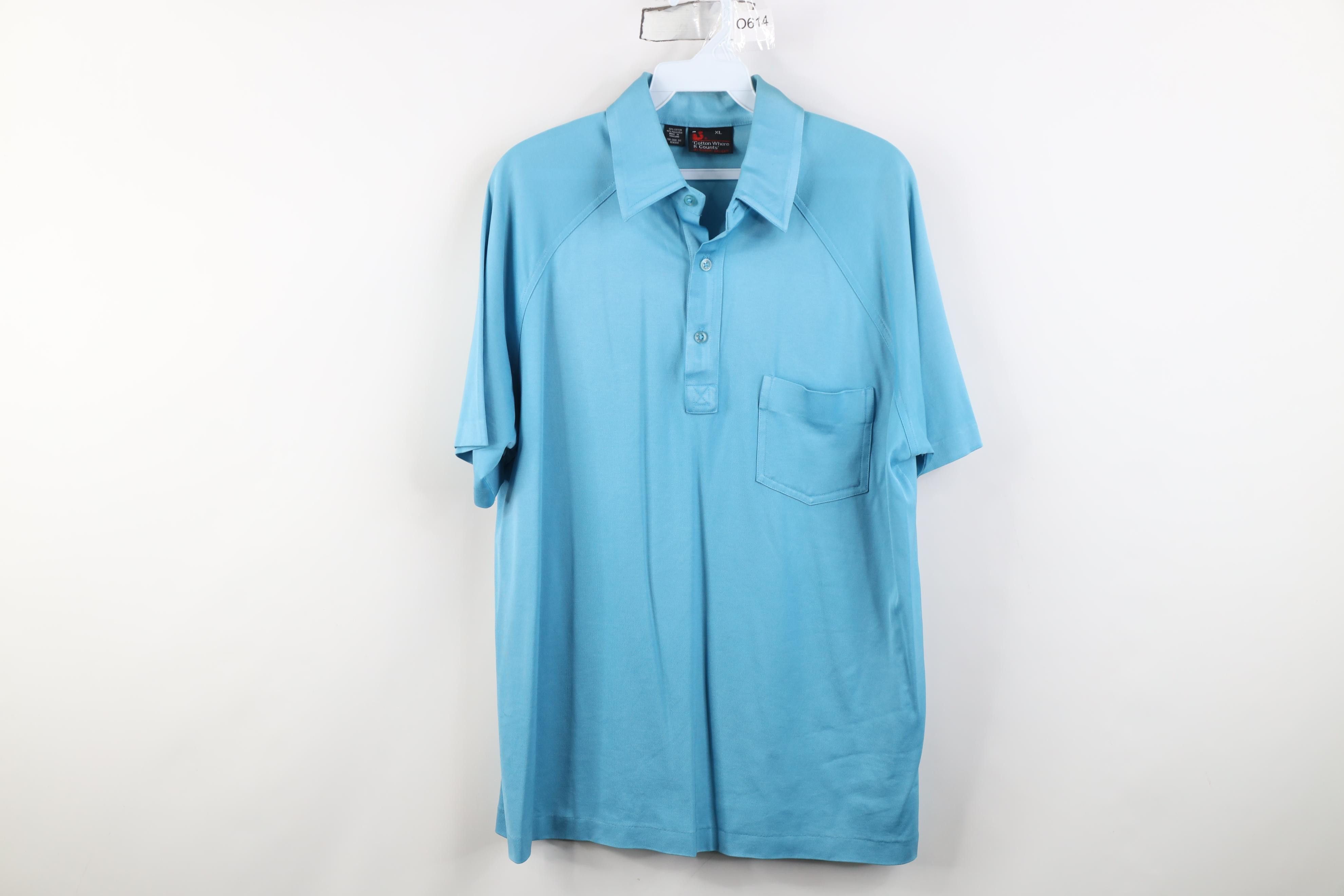 Vintage Vintage 70s Streetwear Knit Pocket Golf Polo Shirt Blue Size US XL / EU 56 / 4 - 1 Thumbnail