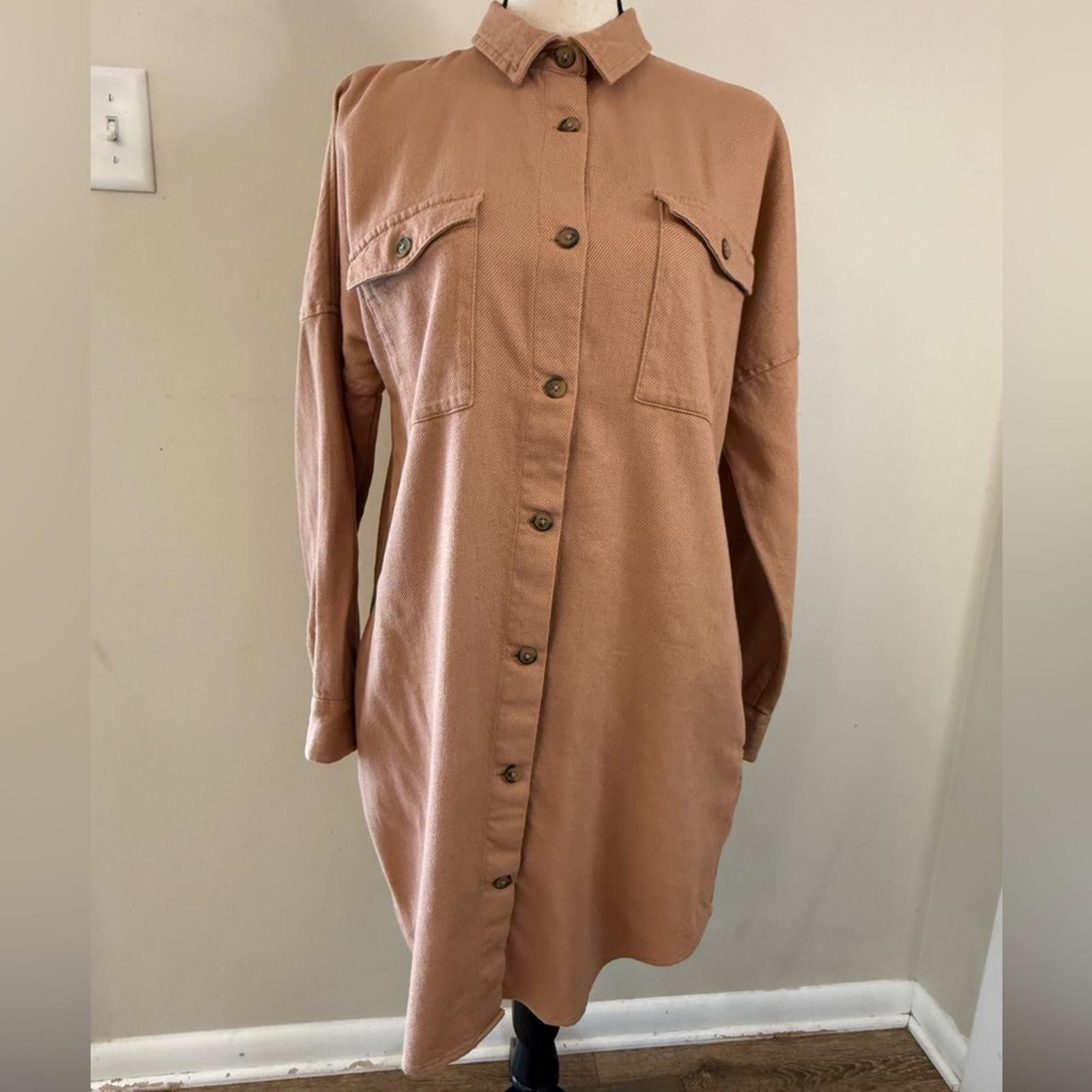 Other Spreadfashion The Drop brown cotton midi shirt dress SZ SM Size S / US 4 / IT 40 - 4 Thumbnail