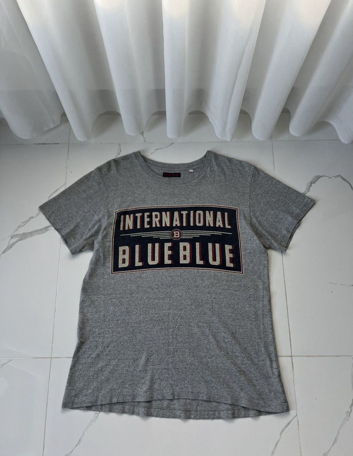 Blue Blue Japan 00's BLUE BLUE INTERNATIONAL RETRO RARE Y2K BIG LOGO TEE Size US M / EU 48-50 / 2 - 1 Thumbnail