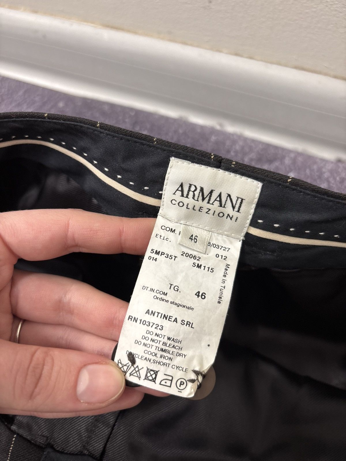 Armani Collezioni Armani Collezioni Women’s Brown Pinstripe Wool Power Suit Size L / US 10 / IT 46 - 21 Thumbnail
