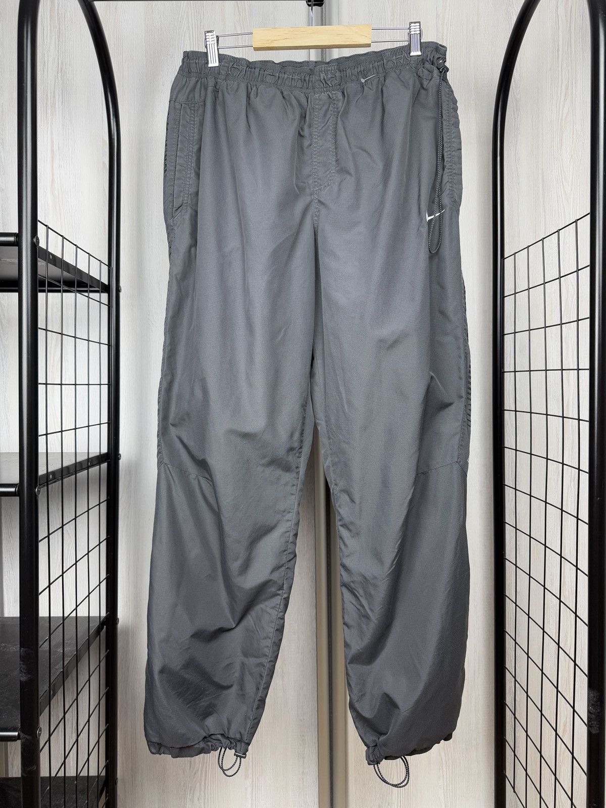 Nike Nike Air vintage y2k drill tightening grey track pants XL Size US 36 / EU 52 - 1 Thumbnail