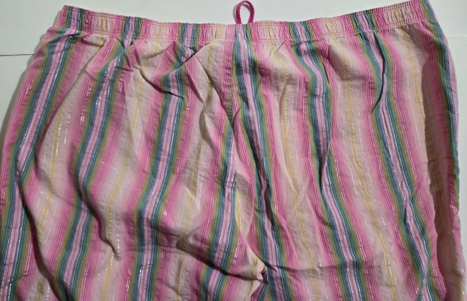 Designer Victorias Secret PINK Metallic Vintage Pajama Capri M Size 32" / US 10 / IT 46 - 6 Thumbnail