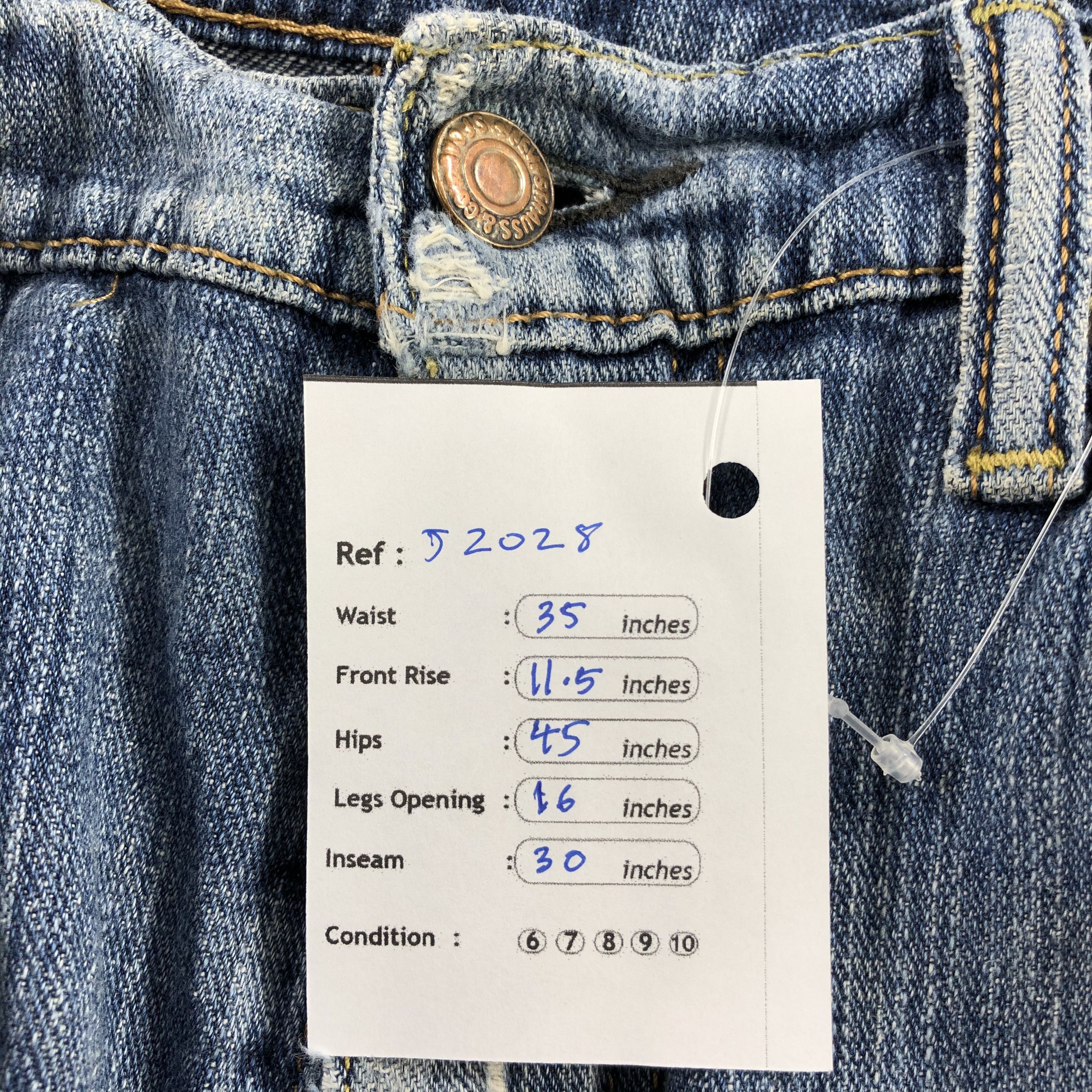 Levi's Vintage Blue Wash Levis 505 Jeans-J2028 Size US 35 - 17 Thumbnail