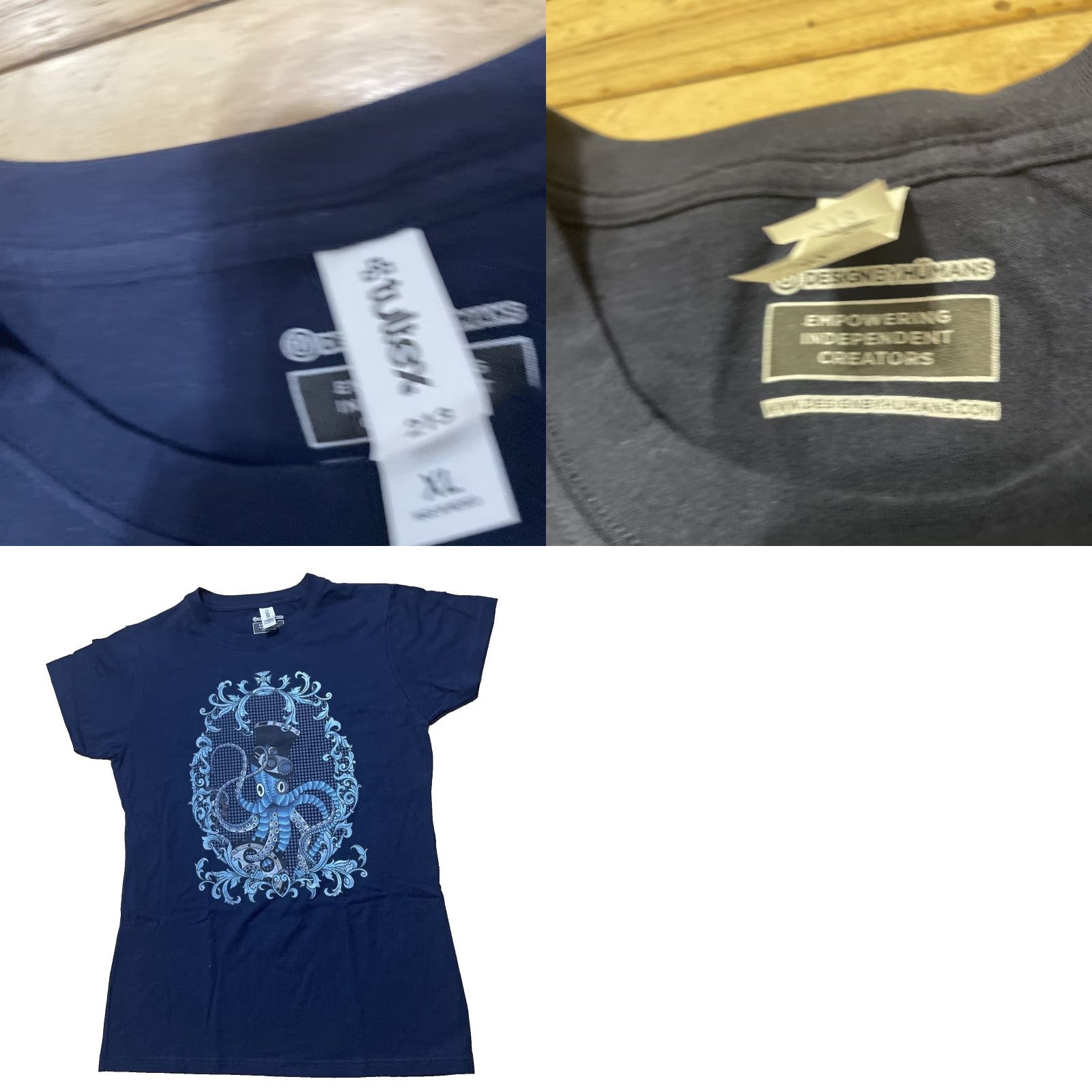 Tultex TULTEX T Shirt Womens XL Octopus Graphic Tee Tultex213 Y2k Steampunk Crew Blue Shirt Womens XL Octopus Graphic Tee Tultex213 Y2k Steampunk Blue Size XL / US 12-14 / IT 48-50 - 10 Thumbnail