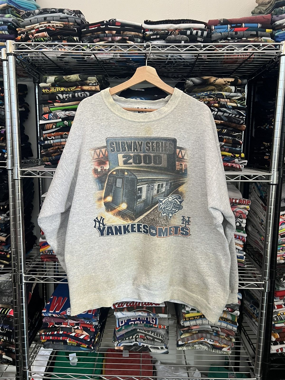 Lee 2000s Yankees vs Mets Subway Series MLB Lee Crewneck Size US L / EU 52-54 / 3 - 1 Thumbnail