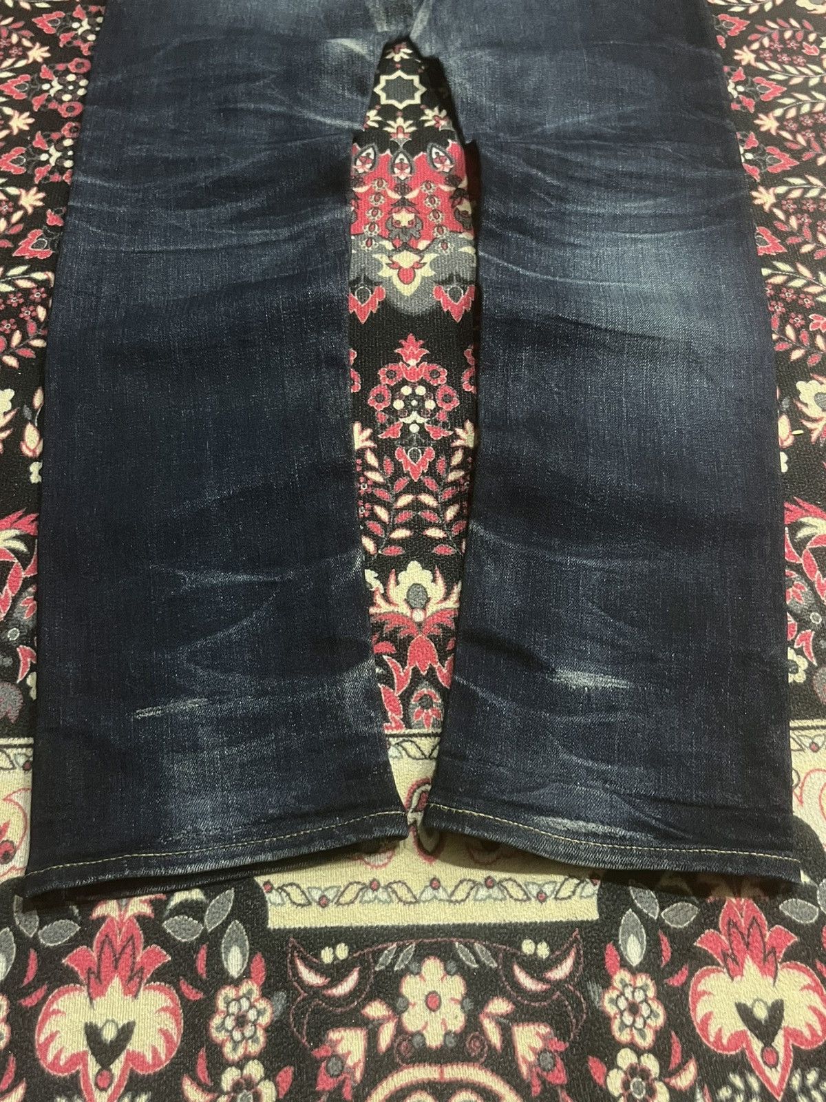 Undercover × Uniqlo Uniqlo Dark Blue Faded Washed Slim Straight Selvedge Jeans Size US 30 / EU 46 - 8 Thumbnail