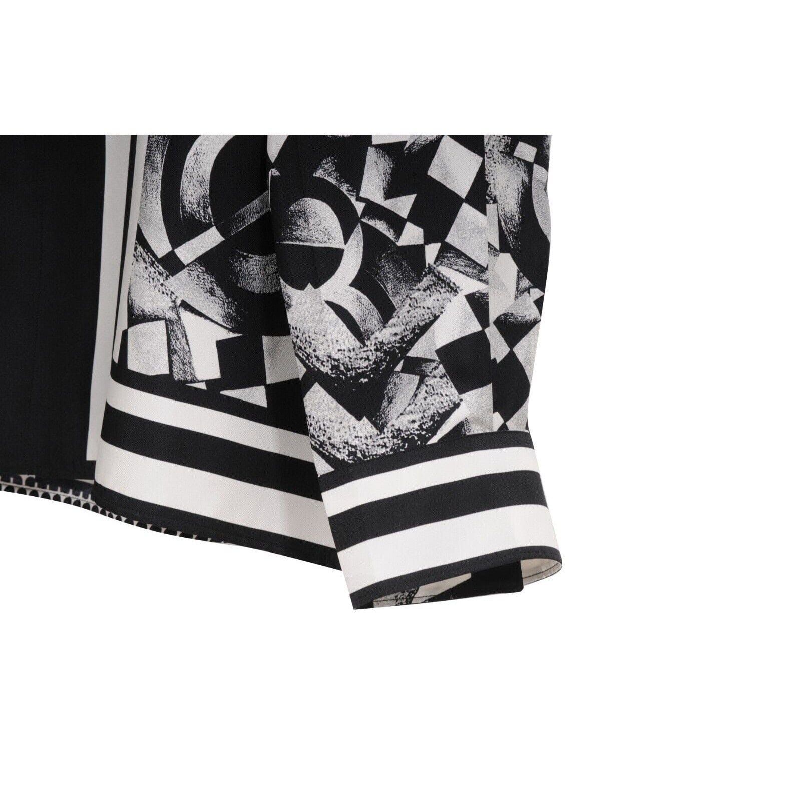 Versace Black White Silk Medusa Print Button Down Shirt Size US M / EU 48-50 / 2 - 5 Thumbnail