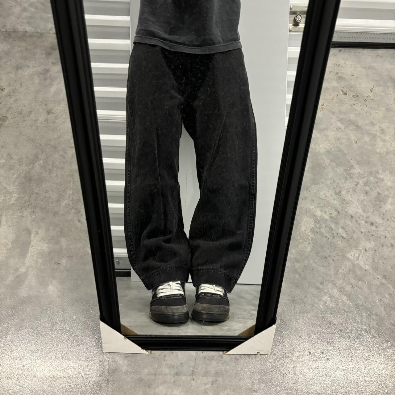 Japanese Brand × Vintage Crazy Vintage Y2K/2000s Grunge Solid Black Essential Denim Jeans! Size US 35 - 1 Thumbnail