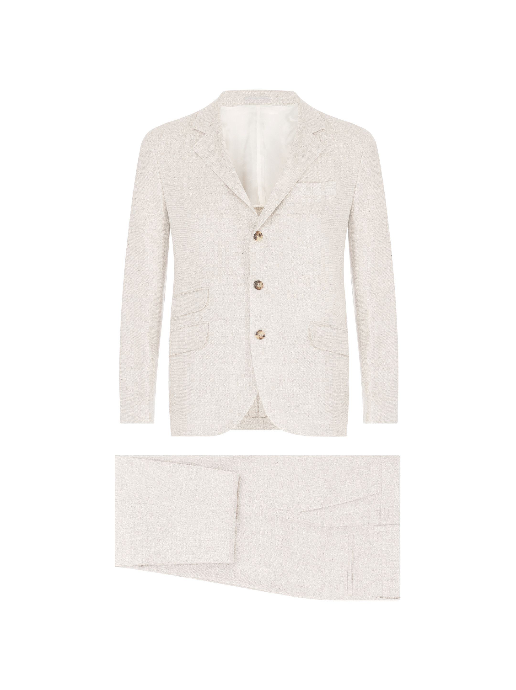 Brunello Cucinelli o1y0526 Single-breasted Suit in Light Beige Size US XL / EU 56 / 4 - 1 Thumbnail