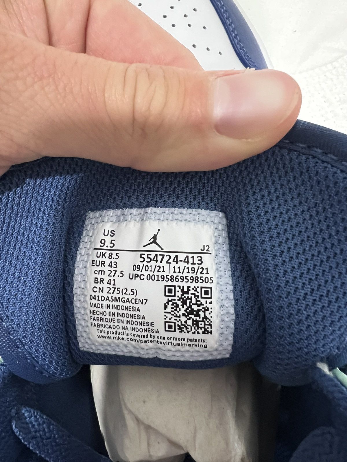 Jordan Brand Jordan 1 Mid Mystic Navy Mint Foam Size US 9.5 / EU 42-43 - 6 Thumbnail