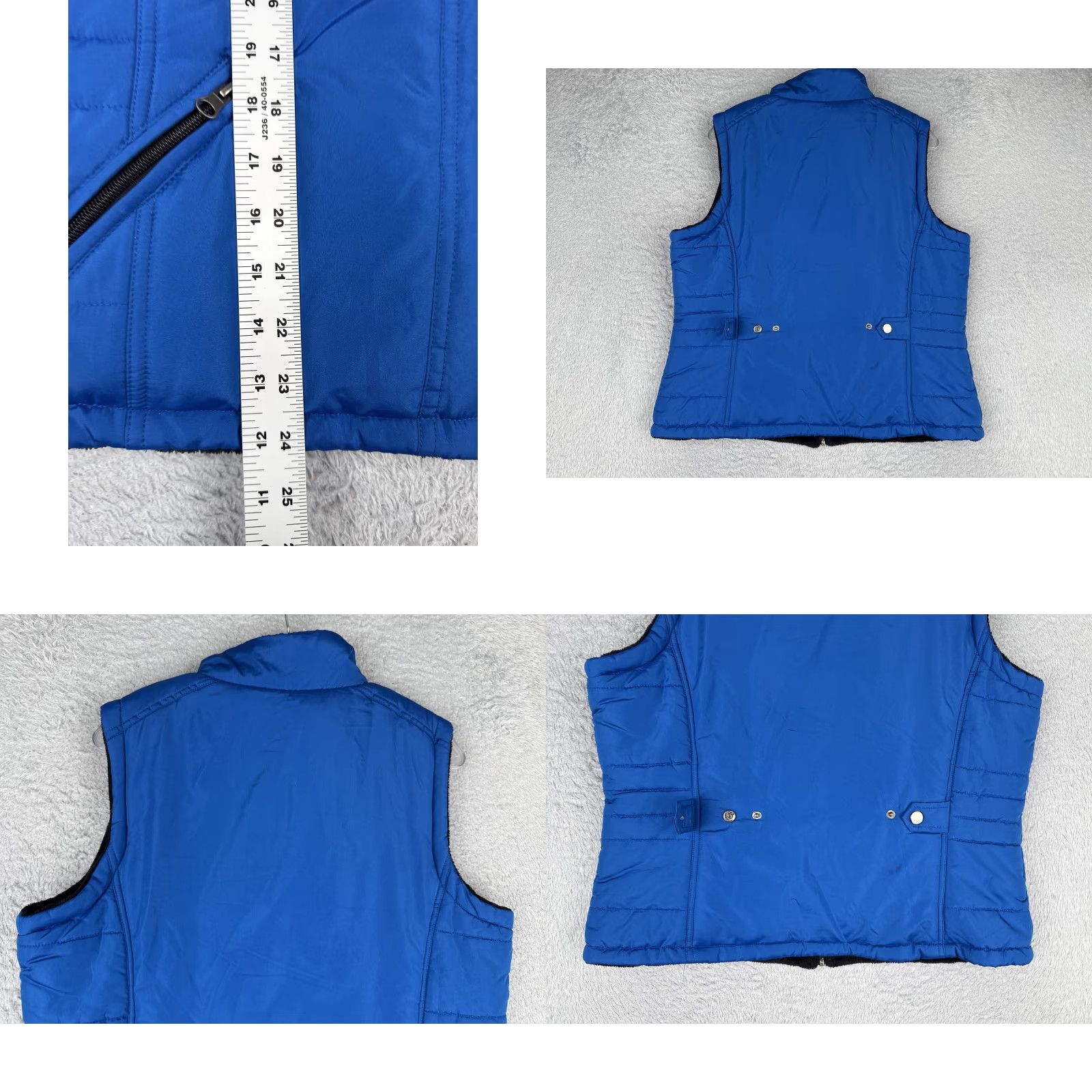 Vintage Keren Hart Vest Womens L Blue Reversible Quilted Fleece Zip Pockets Classic Outdoor Autumn Winter Cabin Casual Size L / US 10 / IT 46 - 9 Thumbnail