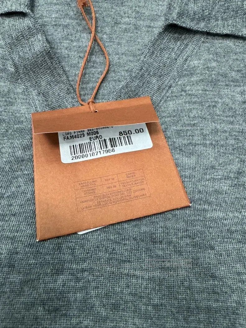 Loro Piana Loro Piana Men's Gray V-Neck Polo Sweater. Size US S / EU 44-46 / 1 - 4 Thumbnail