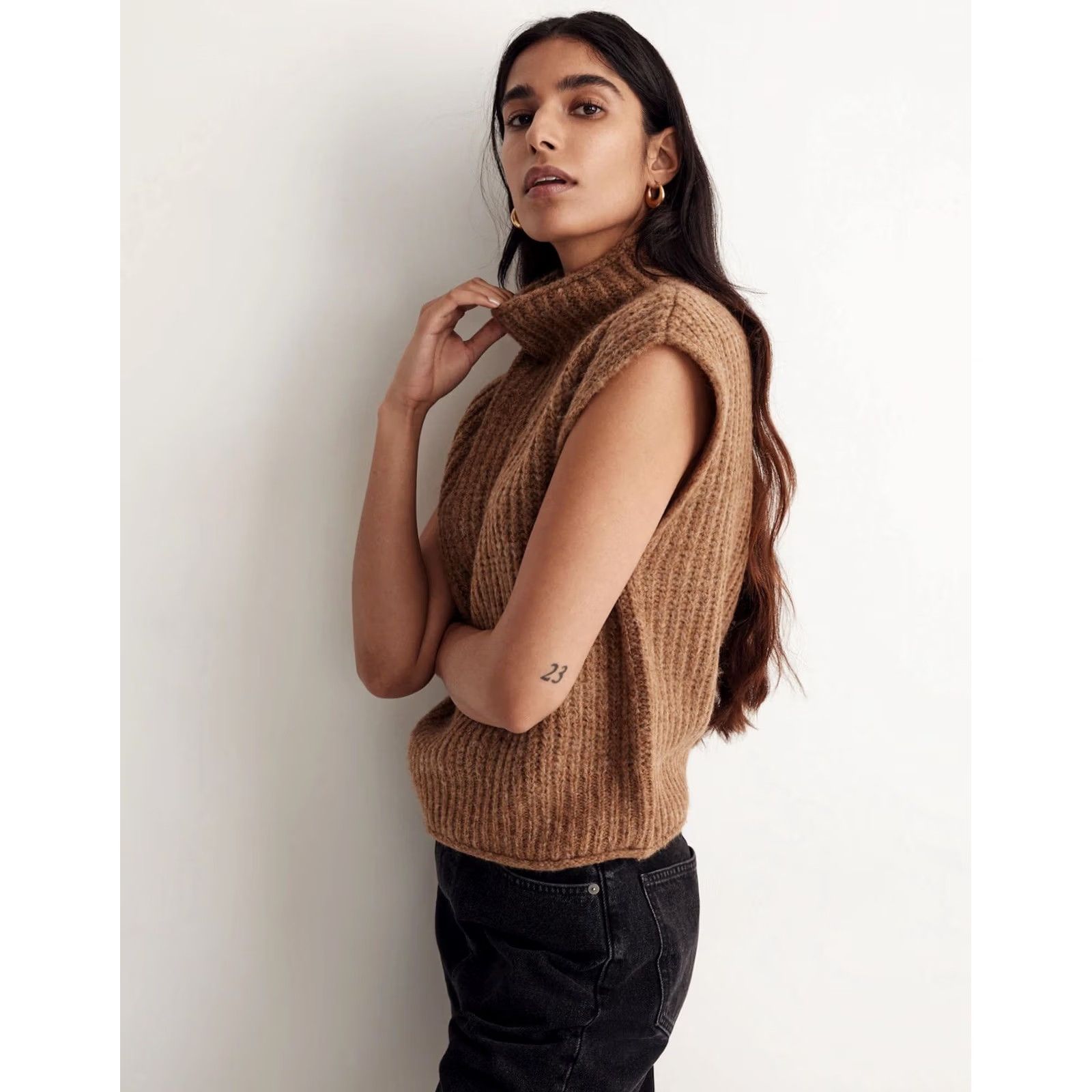 Madewell Madewell Stimpson Sweater Vest Toffee Brown Womens XS Lagenlook Boho Size XS / US 0-2 / IT 36-38 - 2 Thumbnail