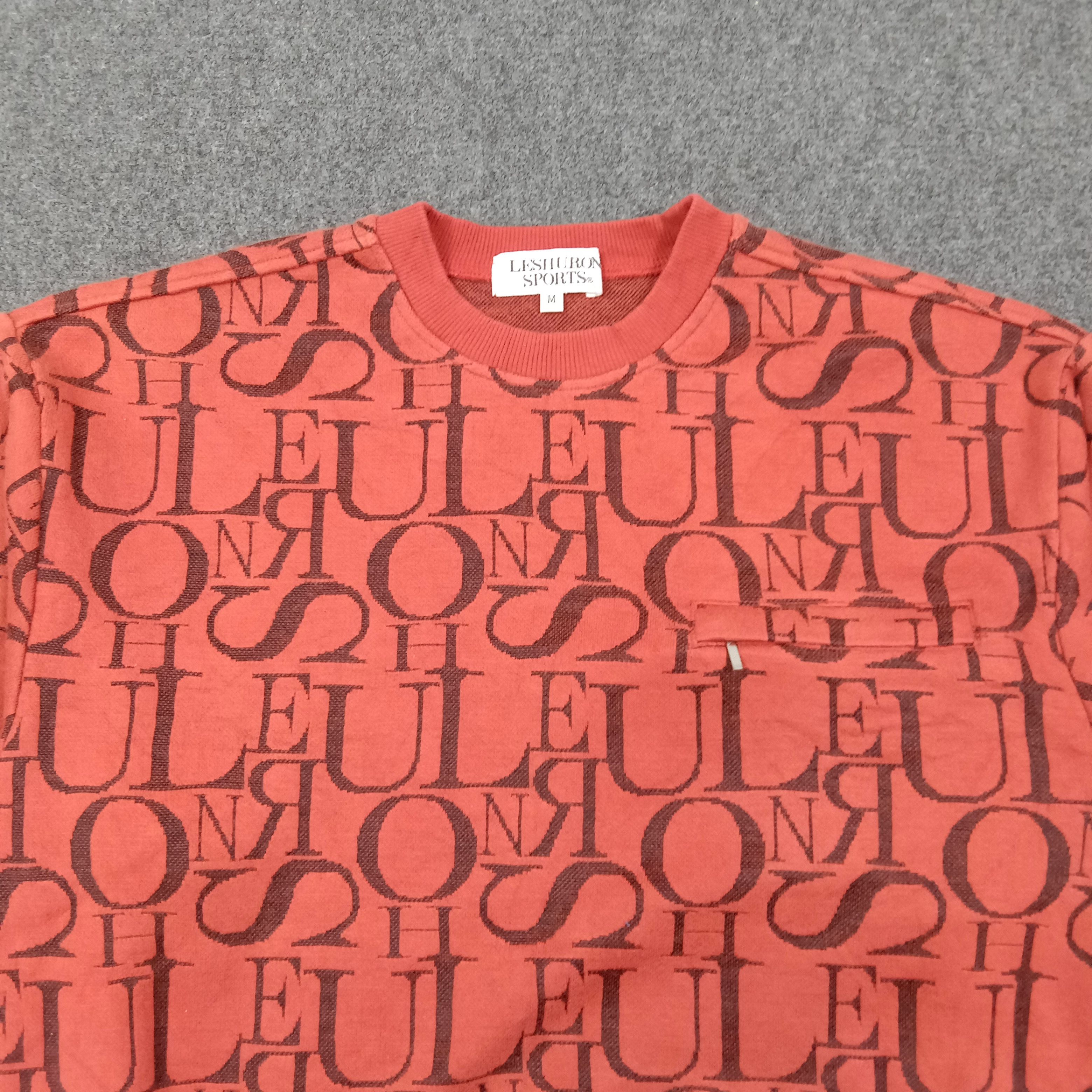 Vintage LESHURON Sports Full Print Sweatshirt C269N6 Size US M / EU 48-50 / 2 - 2 Thumbnail