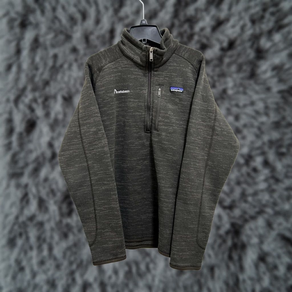 Patagonia Patagonia Sweater Pullover 1/4 Zip Mens XL Heather Brown Fleece Mock Neck Logo Zipper Outdoor Casual Workwear 25522 Size US XL / EU 56 / 4 - 1 Thumbnail