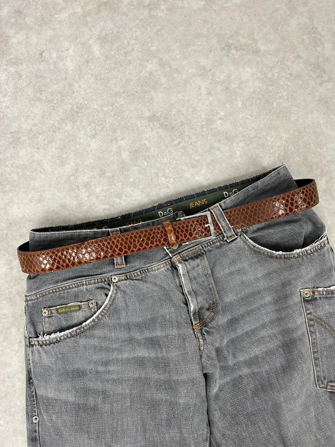 Pierre Cardin Pierre Cardin Python Brown Leather Belt Size ONE SIZE - 1 Thumbnail