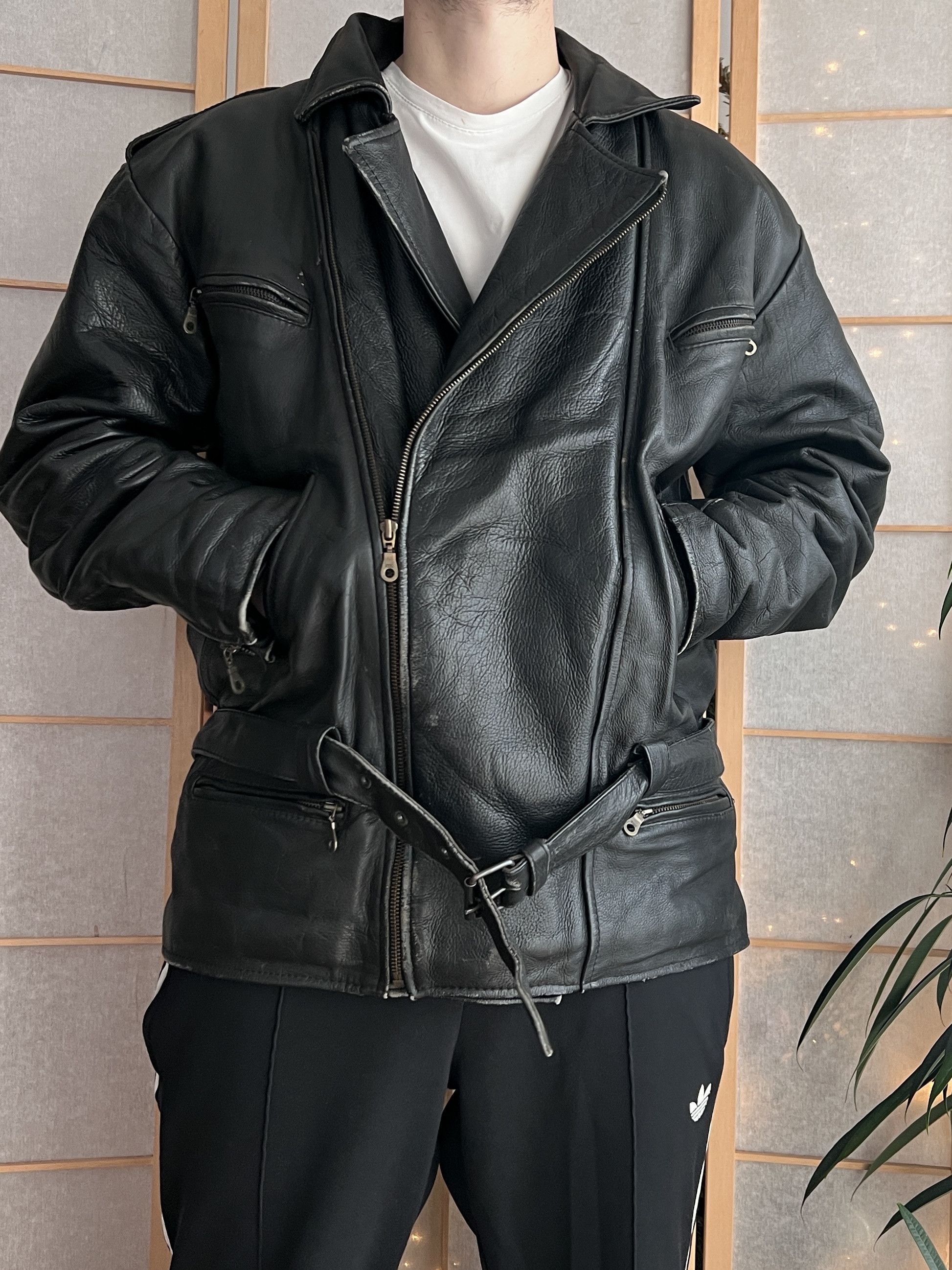 Japanese Brand Vintage 90s racing leather bomber jacket biker y2k punk rare Size US L / EU 52-54 / 3 - 1 Thumbnail