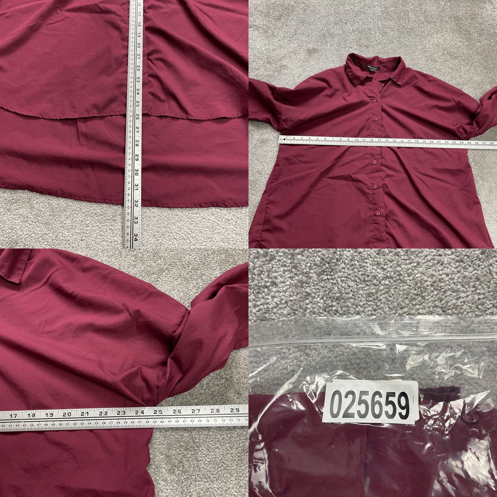 New Look New Look Button Down Shirt Womens XL Maroon Long Sleeve High Low Business Casual Size XL / US 12-14 / IT 48-50 - 8 Thumbnail