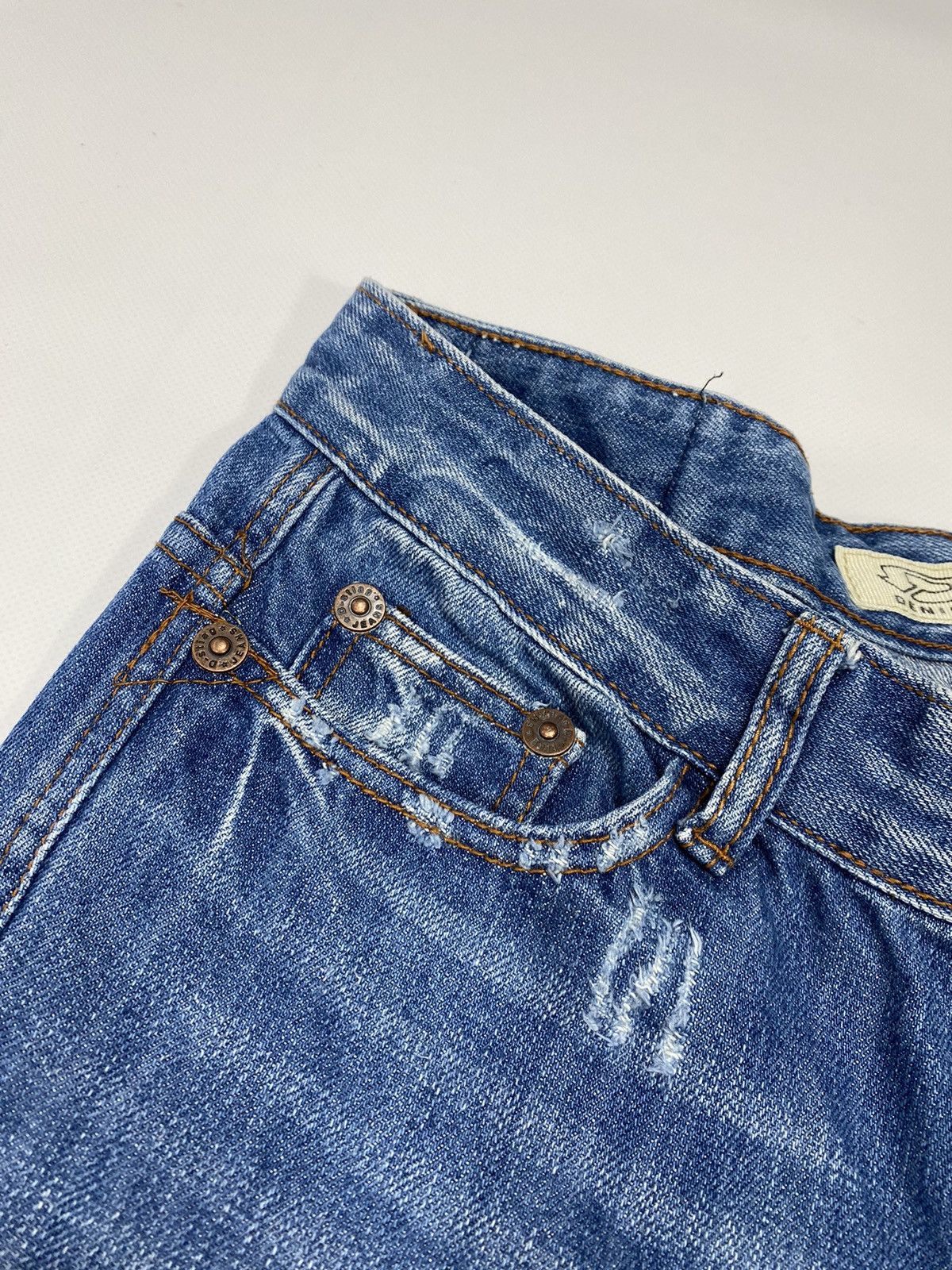 Vintage 🔥LASTDROP🔥 Y2K L Low Rise Starfish Flared Denim Jeans Pants Size 32" / US 10 / IT 46 - 15 Thumbnail