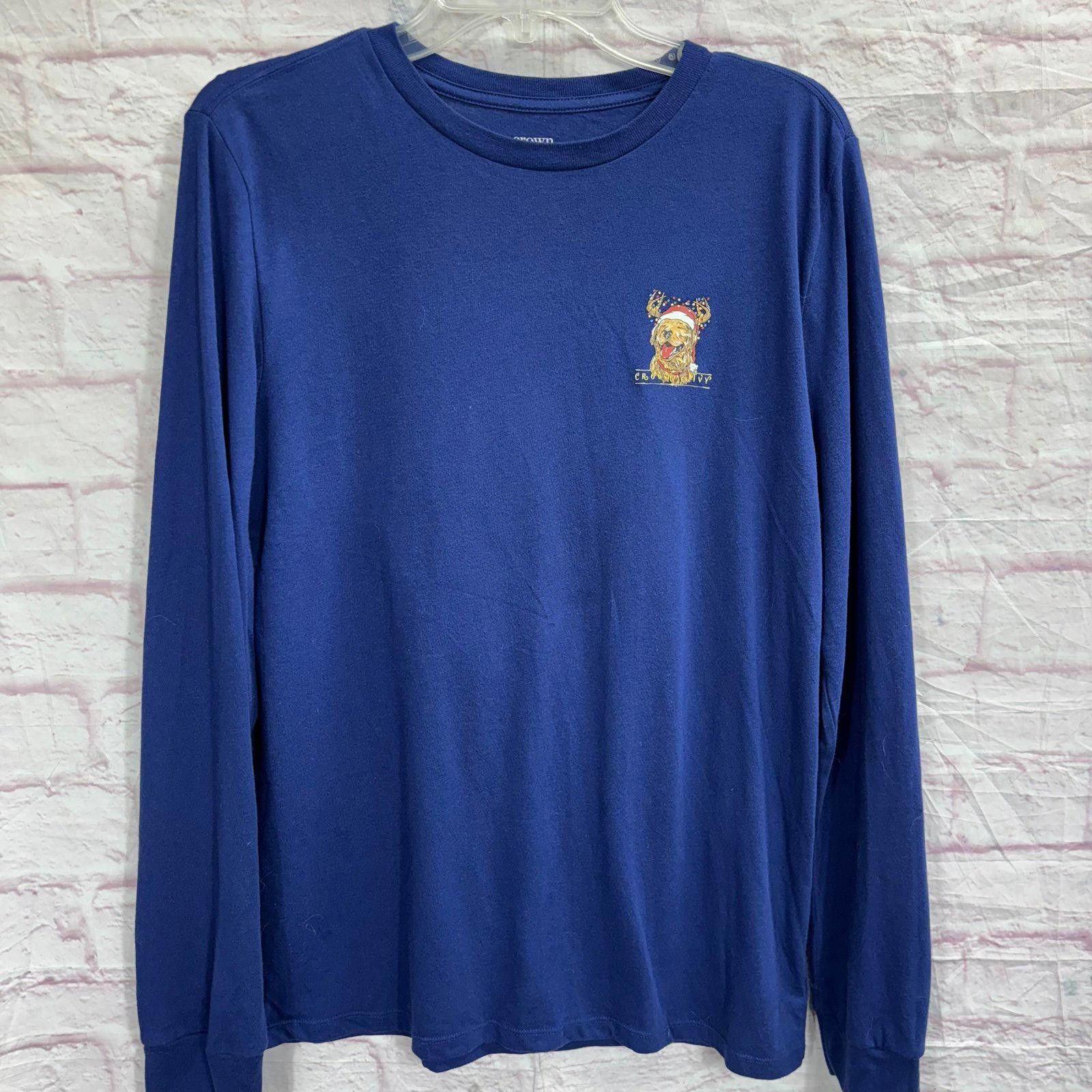 Other Crown & Ivy Kids XL Blue Long Sleeve Shirt w/ Holiday Print Size US XL / EU 56 / 4 - 1 Thumbnail
