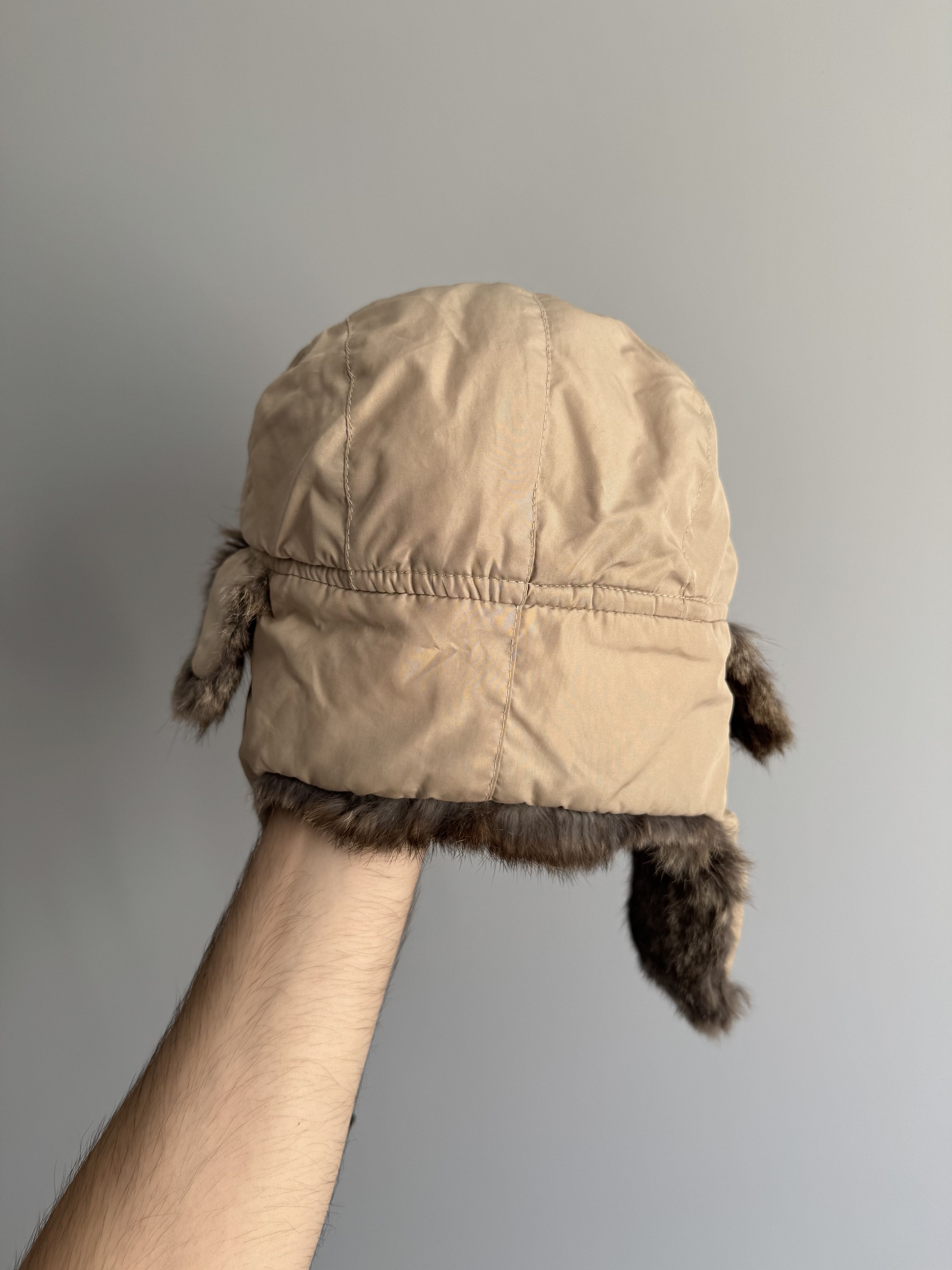 Other Vintage Nylon Ushanka Real Fur Hat Mohair Fuzzy Trapper Punk Size ONE SIZE - 4 Thumbnail