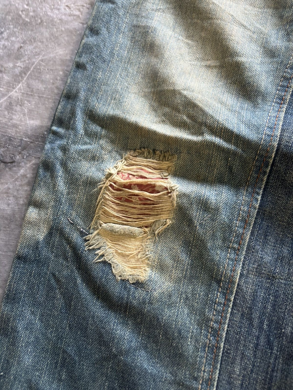 Hysteric Glamour × If Six Was Nine × Japanese Brand GUMU distressed japanese denim sakura sukajan sick mud wash Size US 31 - 10 Thumbnail