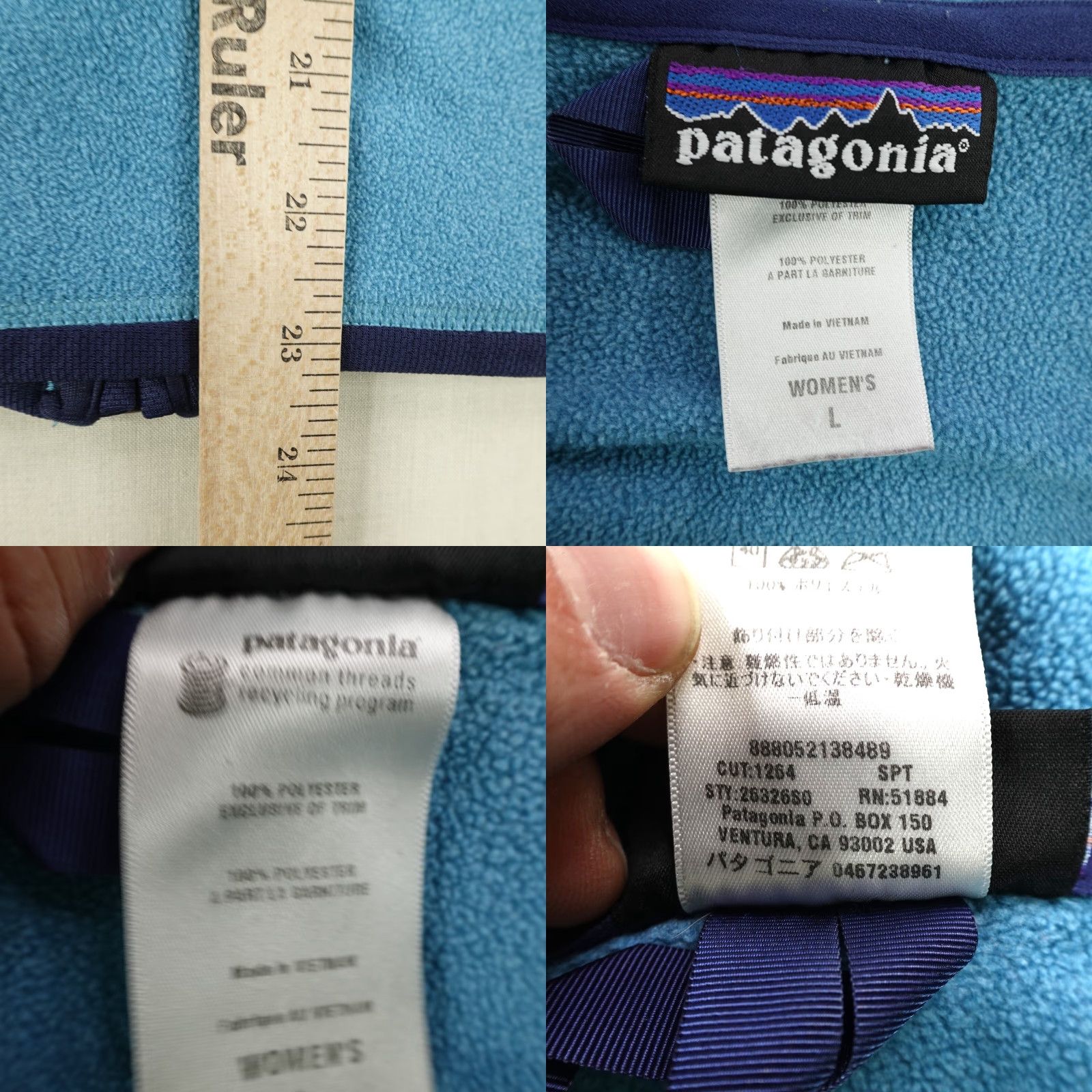 Patagonia Patagonia Jacket Womens Large Blue Aravis Hoody Fleece Hoodie Full Zip Sweater Size L / US 10 / IT 46 - 8 Thumbnail