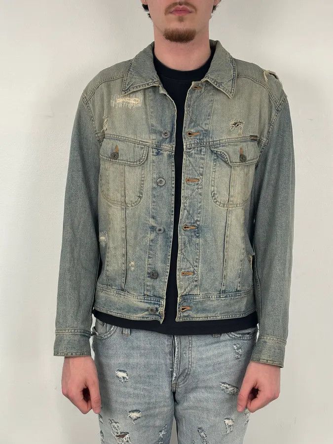 Dolce & Gabbana SS2004 Dolce & Gabbana Light Blue Distressed Denim Jacket Size US M / EU 48-50 / 2 - 2 Thumbnail