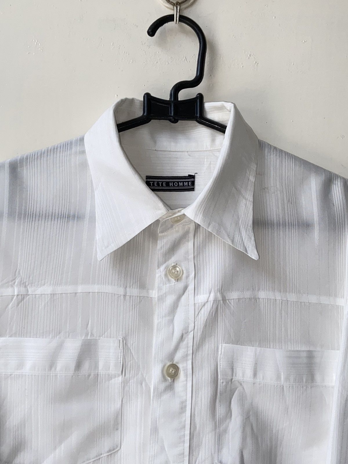 Issey Miyake × Japanese Brand × Tete Homme TETE HOMME White Striped Shirt Size US XS / EU 42 / 0 - 12 Thumbnail