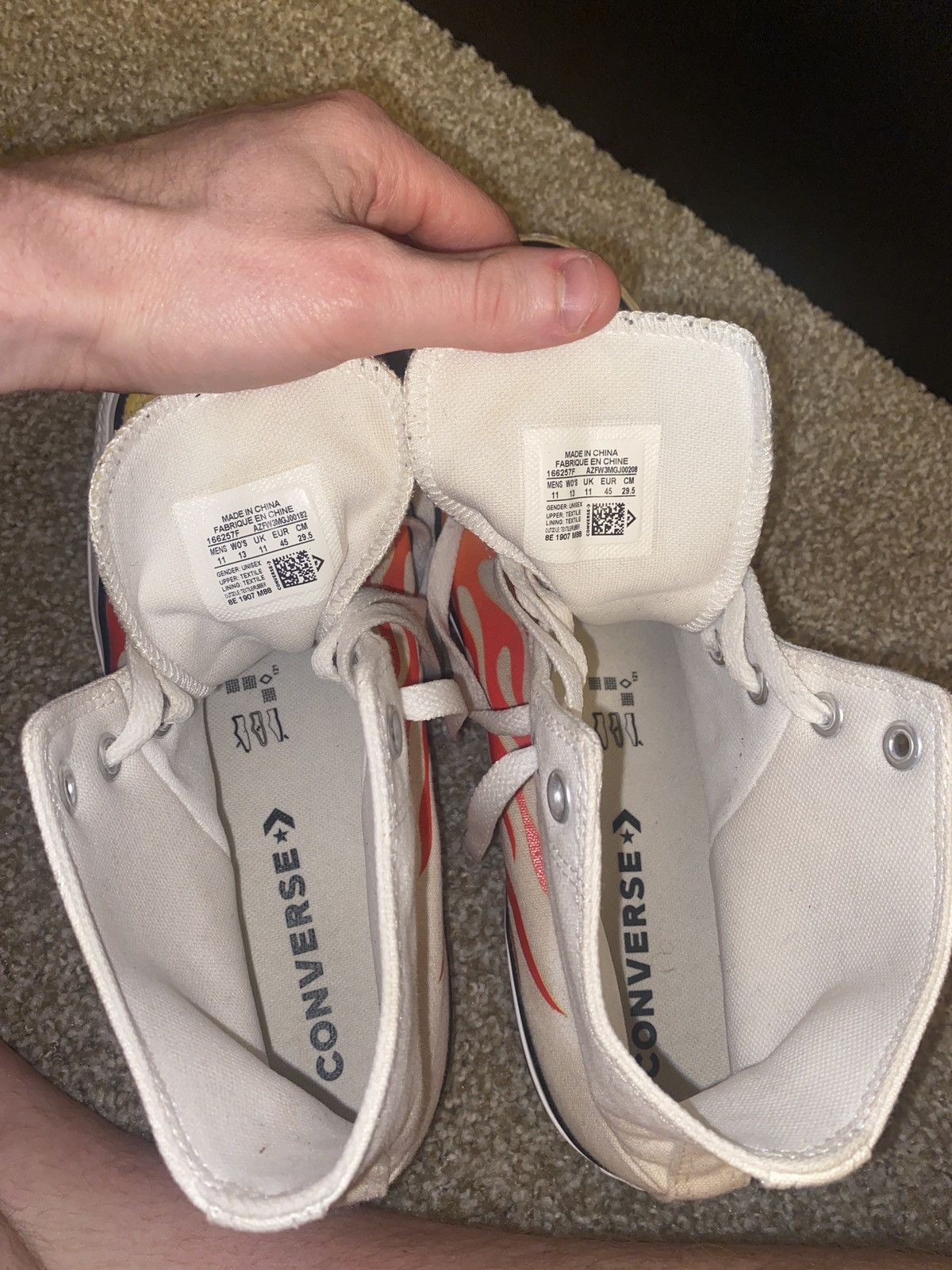 Converse Chuck Taylor Converse All Star - White Flames Shoes Size US 11 / EU 44 - 3 Thumbnail