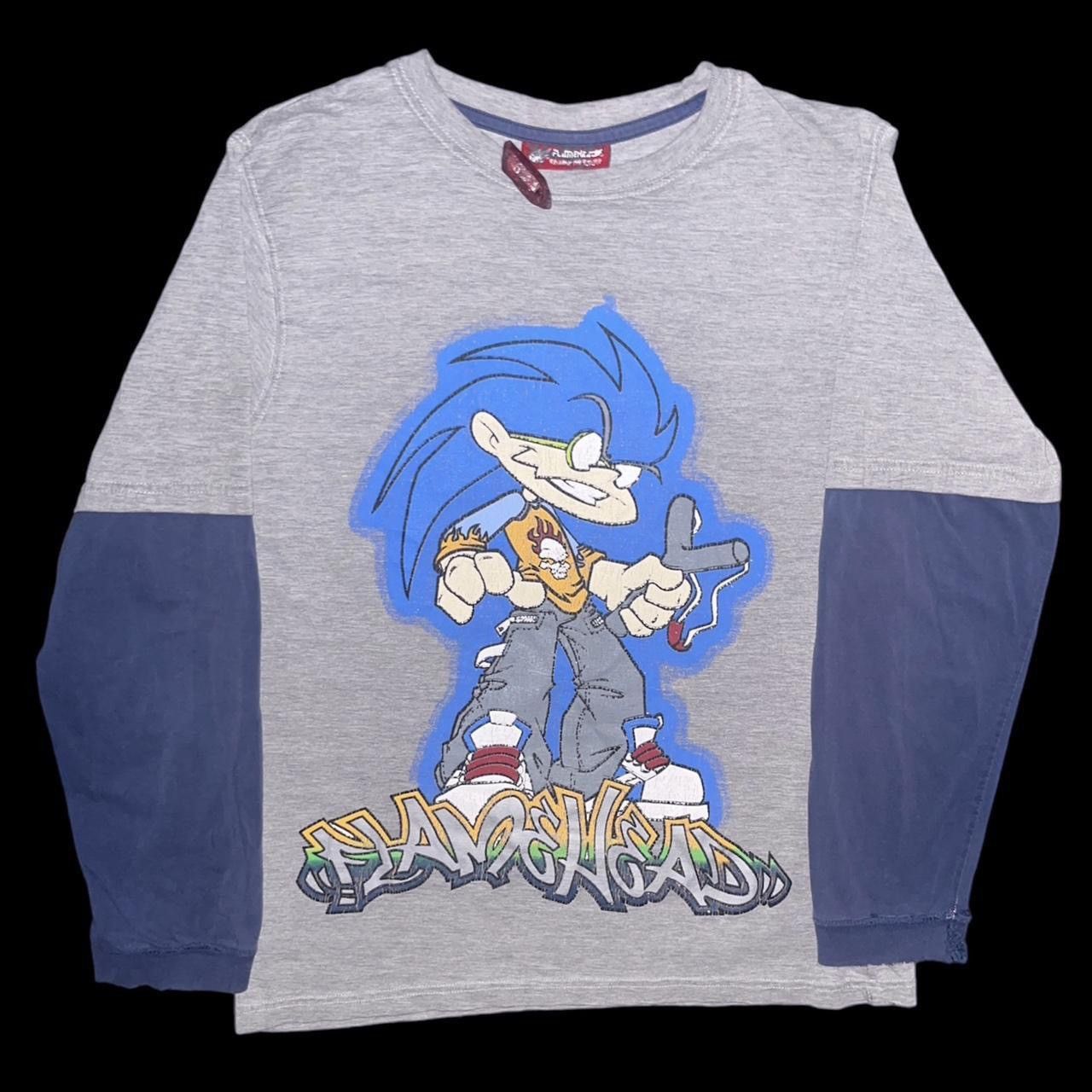 JNCO × Vintage Vintage 90s Y2K Flamehead Cartoon Punk Skate Longsleeve Tee Size US M / EU 48-50 / 2 - 3 Thumbnail