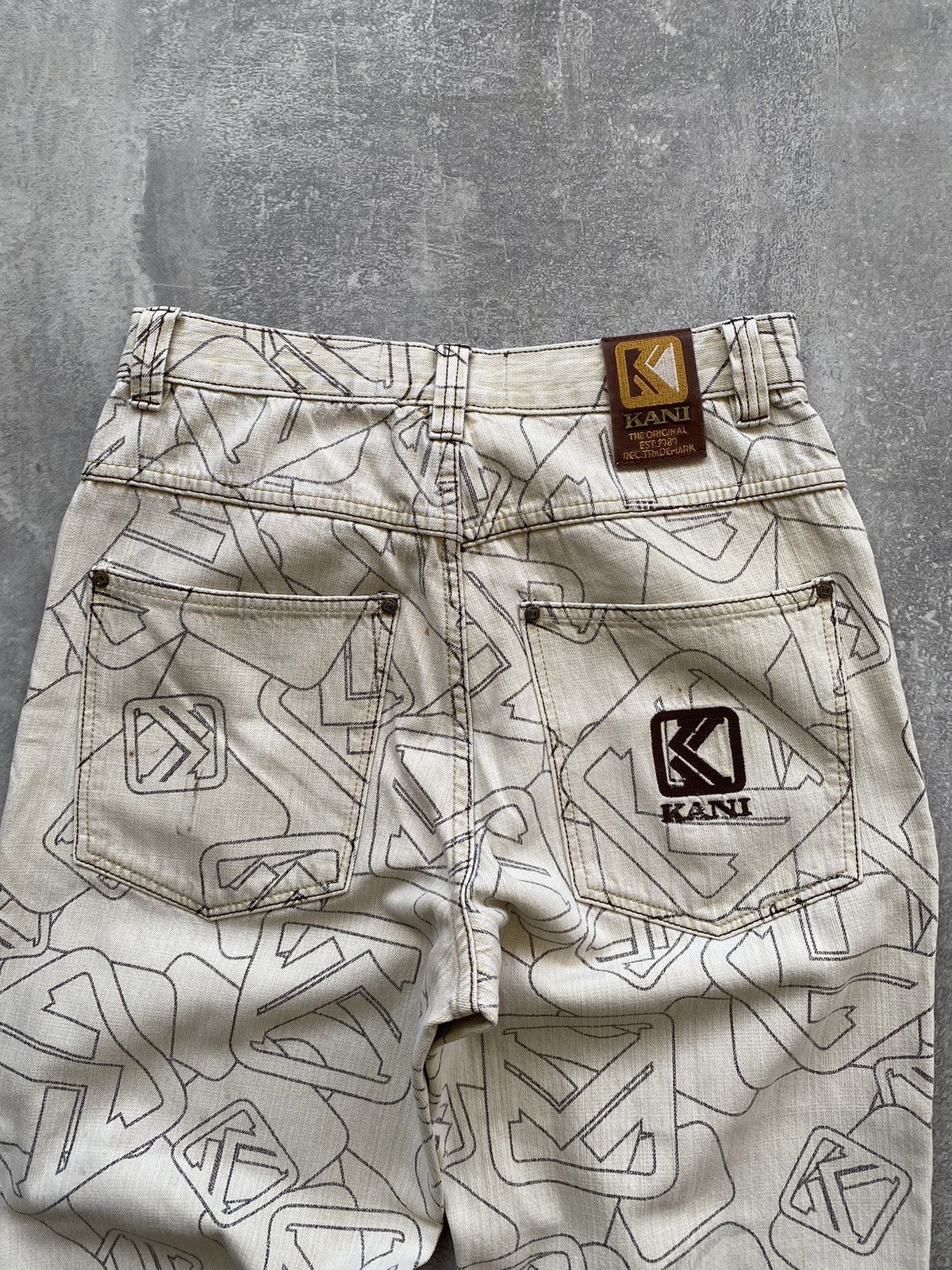 Karl Kani × Vintage Rare Vintage Karl Kani Monogram Baggy Jeans Rap Size US 30 / EU 46 - 6 Thumbnail