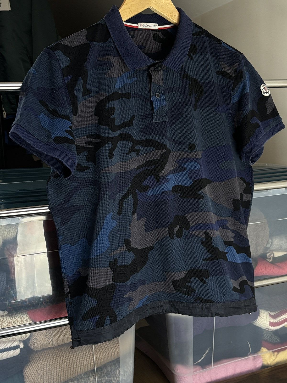 Moncler Moncler Camouflage Camo Maglia Corta Polo Shirt Vintage Size US S / EU 44-46 / 1 - 2 Thumbnail